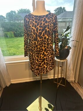 Piphany Leopard Print Mini Dress - Brown & Black